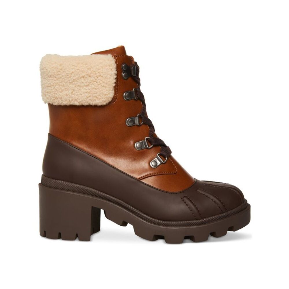 MADDEN GIRL Womens Brown Lug Sole Bubbles Round Toe Block Heel Duck Boots 8.5 M - Picture 2 of 4